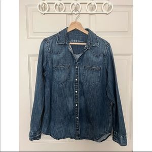 Denim Button Down Shirt Jacket